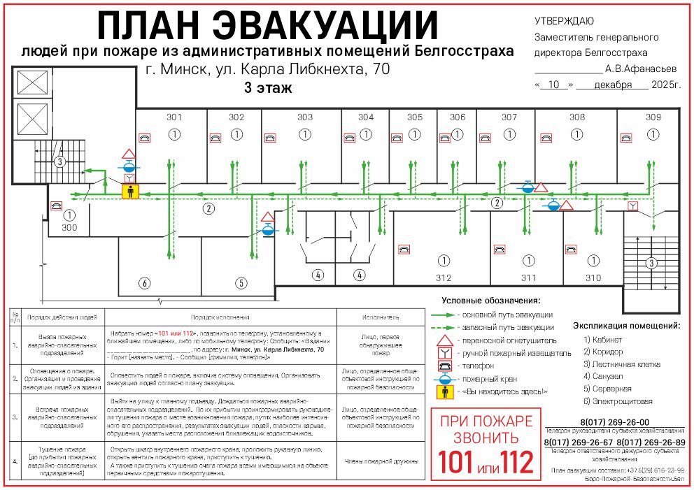 План эвакуации - Белгосстрах План эвакуации при пожаре из помещений компании Белгосстрах
